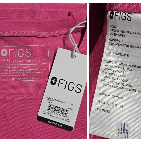 Rare Figs Bretten Slim Crewneck scrub Top F'ing Pink Limited Medium - Picture 10 of 13